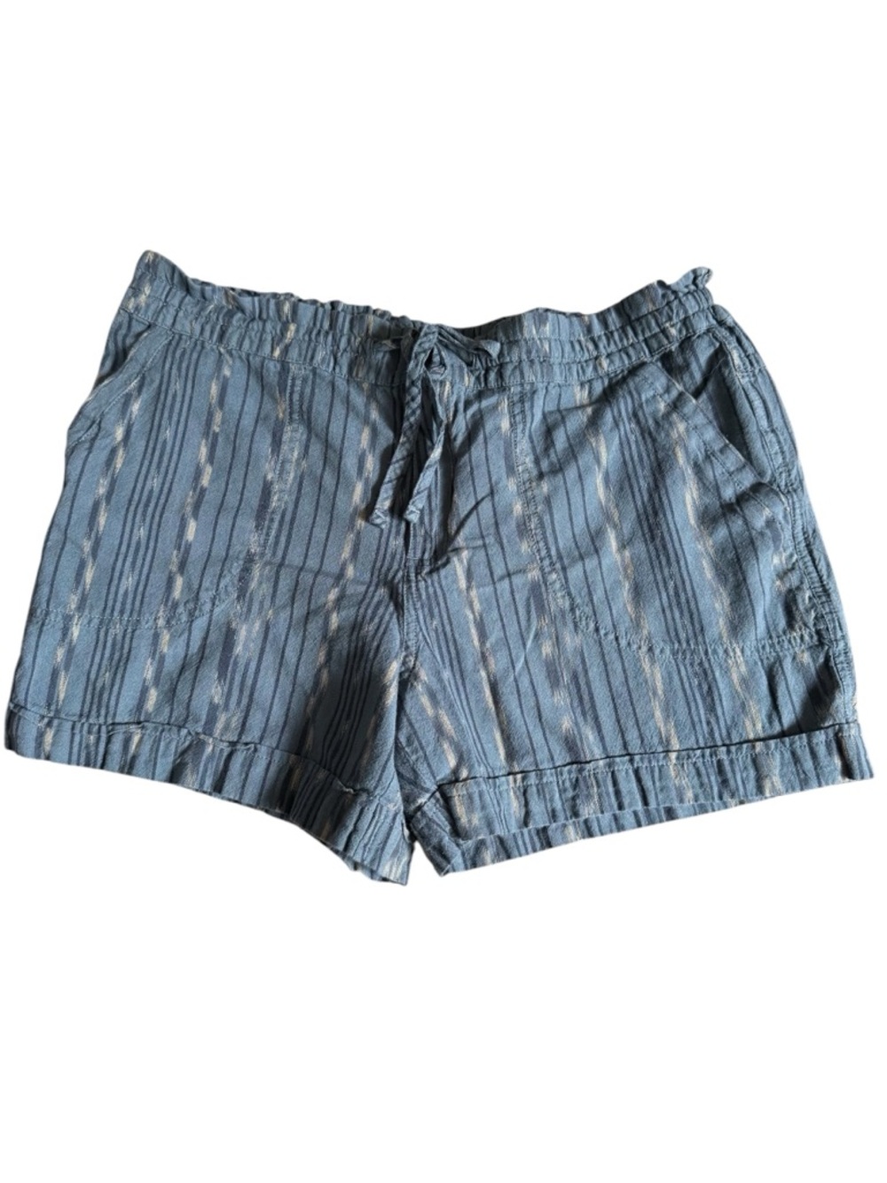 prAna Arlie Women’s Organic CottonStriped Shorts Nickel Jacquard - L